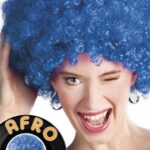 Perruque Afro bleue