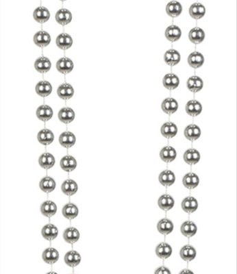Set de 2 colliers de perles argentées
