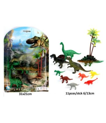 Set de 11 dinosaures et accessoires