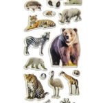Set de 20 feuilles de stickers Animaux