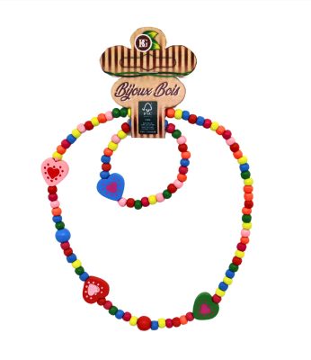 Collier et bracelet en bois