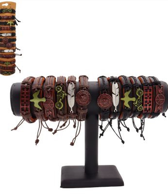 Set de 12 bracelets Cuir