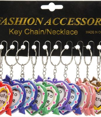 Set de 12 porte-clefs Cœur Photo