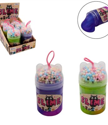 Slime Tête de chat avec billes 180grs